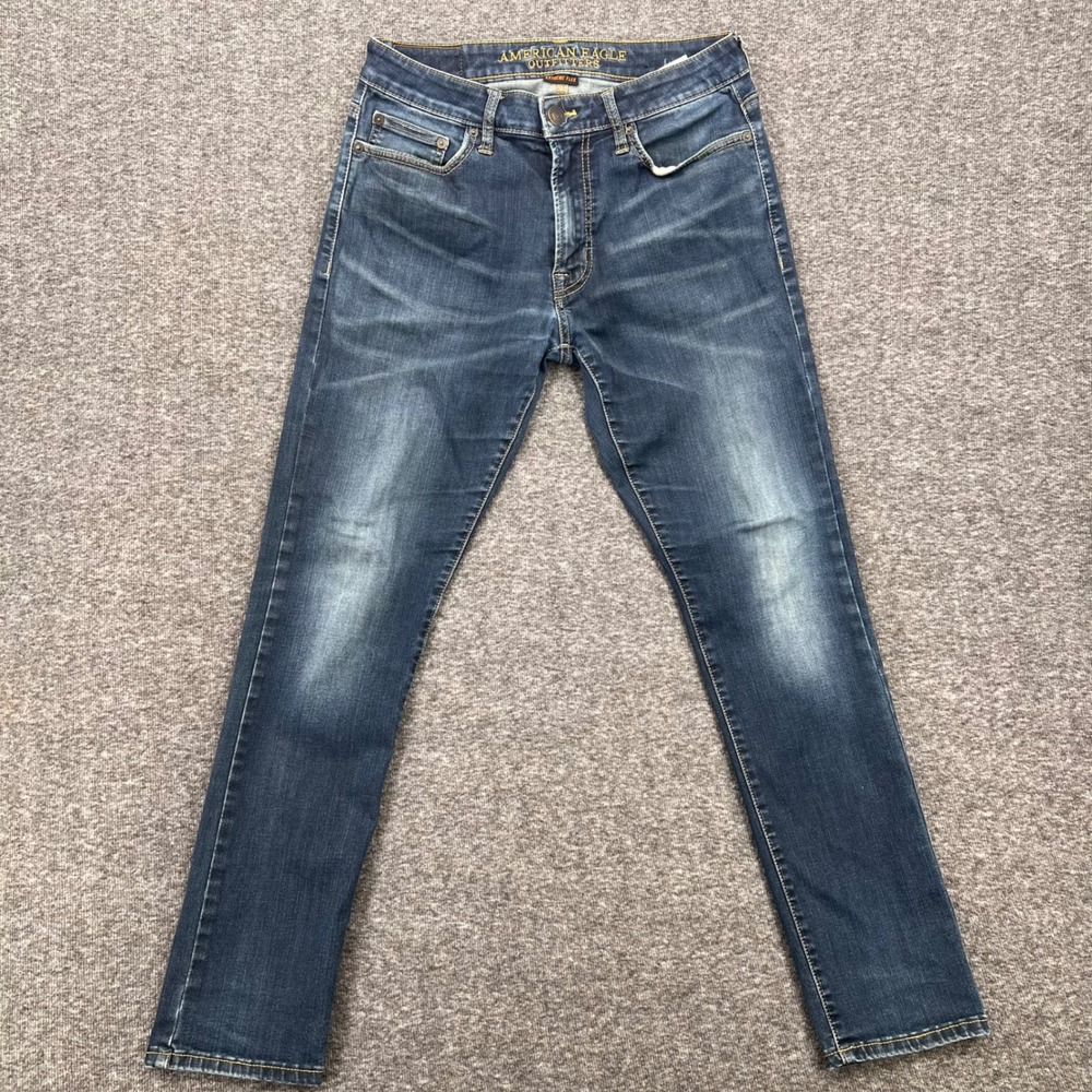 American‎ Eagle Outfitters Mens Extreme Flex Slim Jeans Dark Wash Blue Denim